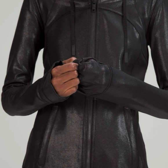 Lululemon Hooded Define Jacket Shine [Sz 6] | Radiate Foil Print Black - Picture 8 of 13